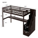 GFD Home - Twin Size Loft Bed with Staircase and Built-in Desk ,Espresso - GreatFurnitureDeal