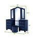 GFD Home - Hazel Queen 5-N Vanity Bedroom Set Made With Wood In Blue Color - GreatFurnitureDeal