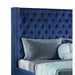 GFD Home - Galaxy Home Allen Tufted Velvet King Upholstered Bed in Navy Blue - GreatFurnitureDeal