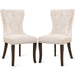 GFD Home - TOPMAX Dining Chair Tufted Armless Chair Upholstered Accent Chair, Set of 6 (Cream) - GreatFurnitureDeal