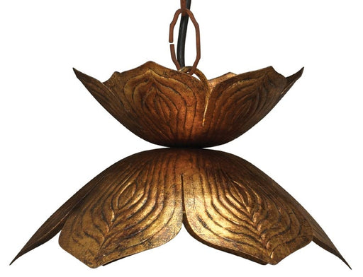 Jamie Young Company - Small Flowering Lotus Pendant in Antique Gold - 5FLOW-SMGO - GreatFurnitureDeal