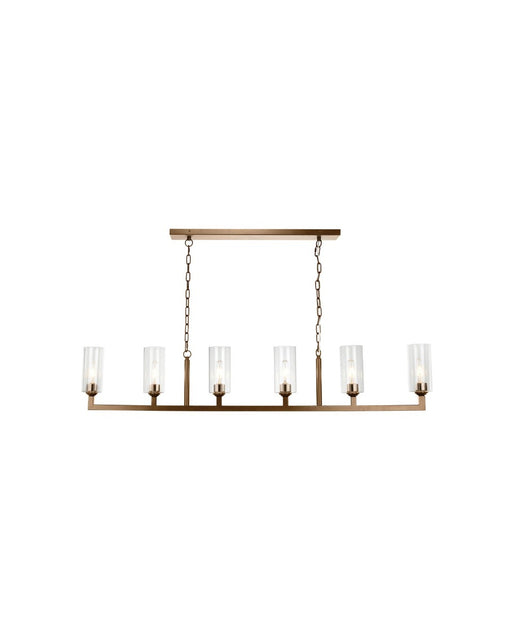 Jamie Young Company - Linear 6 Light Chandelier in Antique Brass & Clear Glass - 5LINE6-ABCL - GreatFurnitureDeal
