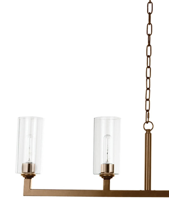 Jamie Young Company - Linear 6 Light Chandelier in Antique Brass & Clear Glass - 5LINE6-ABCL
