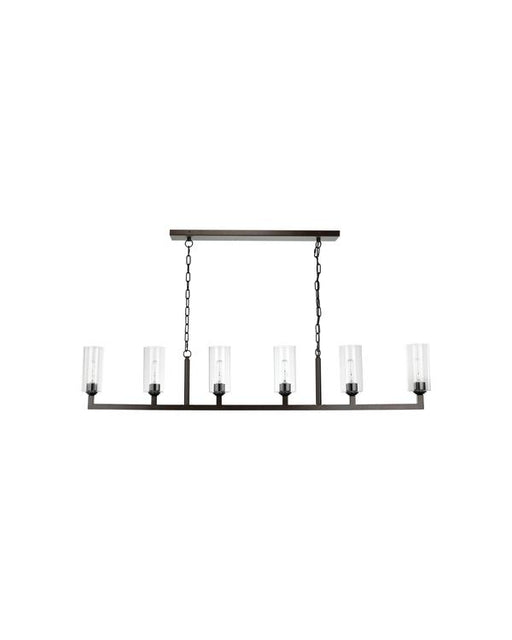 Jamie Young Company - Linear 6 Light Chandelier in Oil Rubbed Bronze & Clear Glass - 5LINE6-OBCL - GreatFurnitureDeal