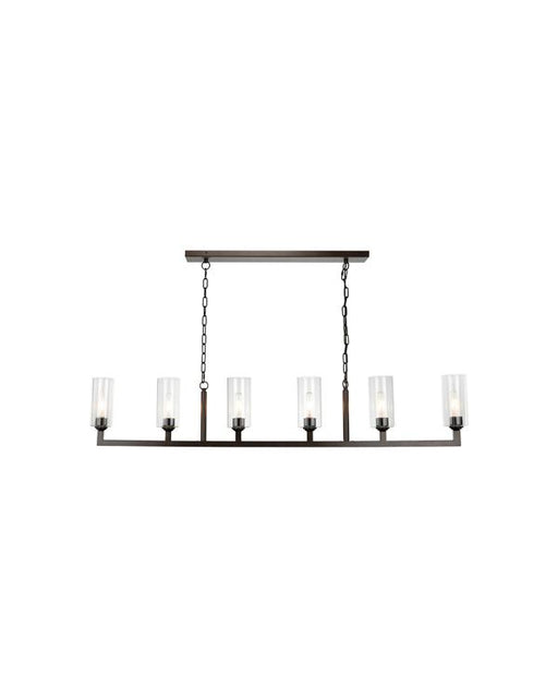 Jamie Young Company - Linear 6 Light Chandelier in Oil Rubbed Bronze & Clear Glass - 5LINE6-OBCL - GreatFurnitureDeal