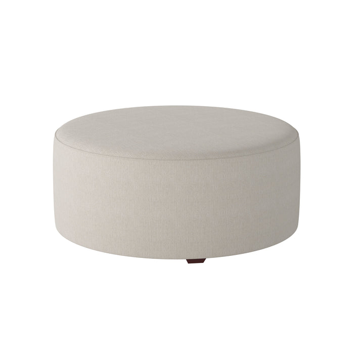 Southern Home Furnishings - Truth or Dare Salt 39" Round Cocktail Ottoman in Off-White - 140-C Truth or Dare Salt-MTO - GreatFurnitureDeal