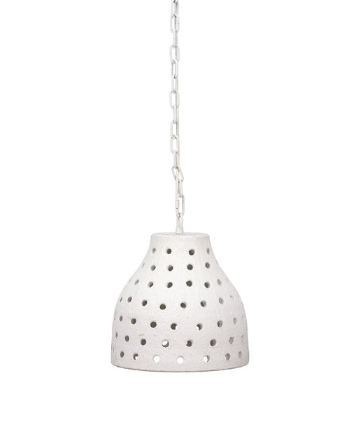 Jamie Young Company - Large Porous Pendant in Textured Matte White Ceramic - 5PORO-LGWH - GreatFurnitureDeal