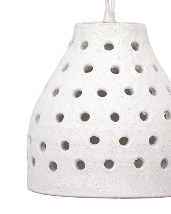 Jamie Young Company - Medium Porous Pendant in Textured Matte White Ceramic - 5PORO-MDWH - GreatFurnitureDeal