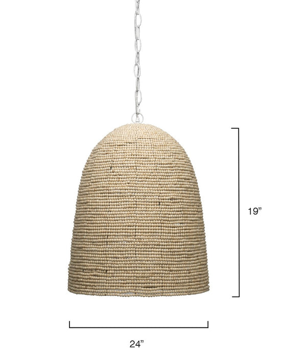 Jamie Young Company - Waterfront Pendant in Off White Wood Beads - 5WATE-PDOW