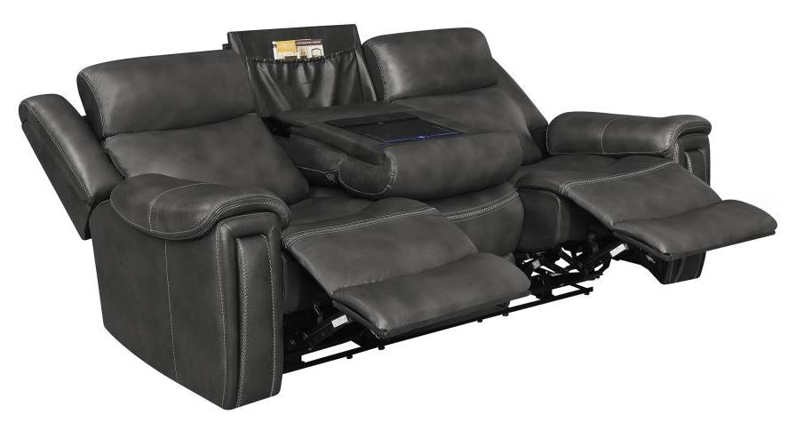 Coaster Furniture - Shallowford 2-Piece Power^2 Living Room Set Hand Rubbed Charcoal - 609321PPI-S2