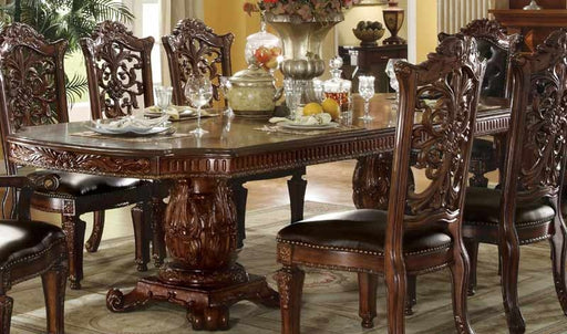 Acme Furniture - Vendome Cherry Rectangular Large Extendable Double Pedestal Dining Table - 60000 - GreatFurnitureDeal