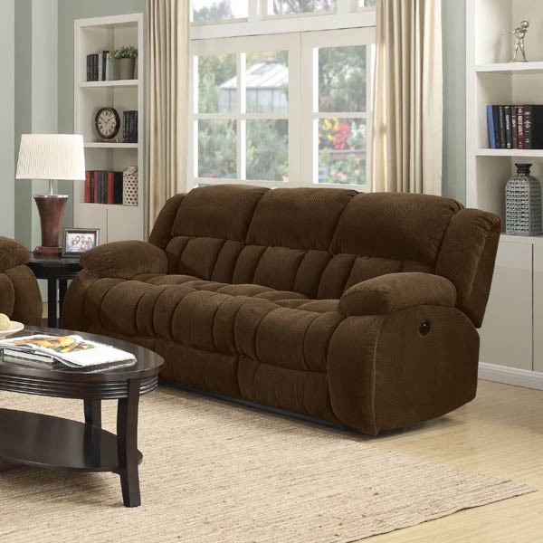 Coaster Furniture - Weissman Brown Reclining Sofa - 601924 - GreatFurnitureDeal