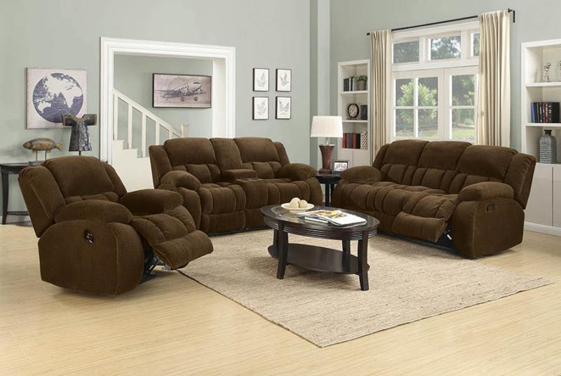 Coaster Furniture - Weissman 3 Piece Living Room Set in Chocolate - 601924-S3