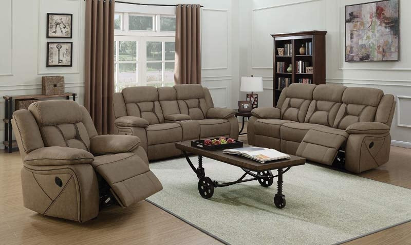Coaster Furniture - Houston Tan 3 Piece Motion Living Room Set - 602264-S3 - GreatFurnitureDeal