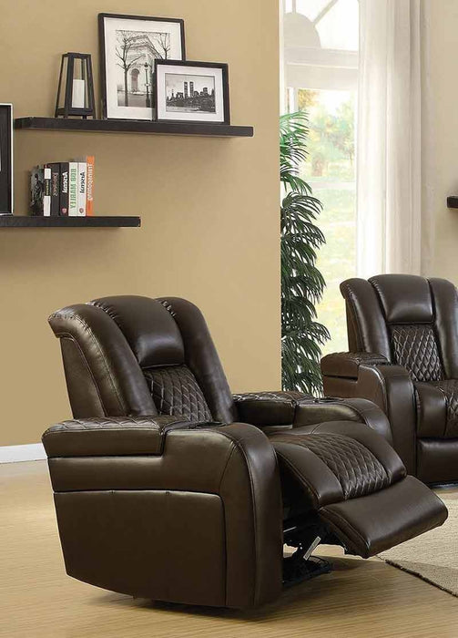 Coaster Furniture - Delangelo Brown 3 Piece Power Motion Living Room Set - 602304P-S3 - GreatFurnitureDeal