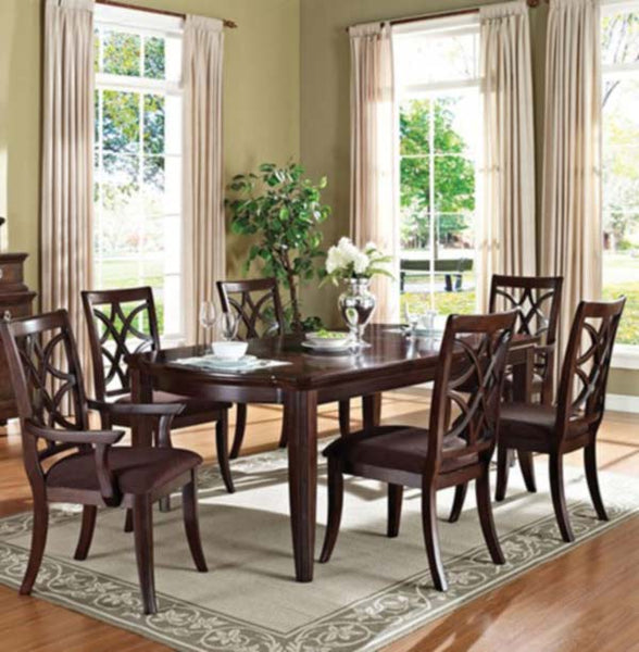 Acme Furniture - Keenan 7 Piece Dining Table Set in Dark Walnut
