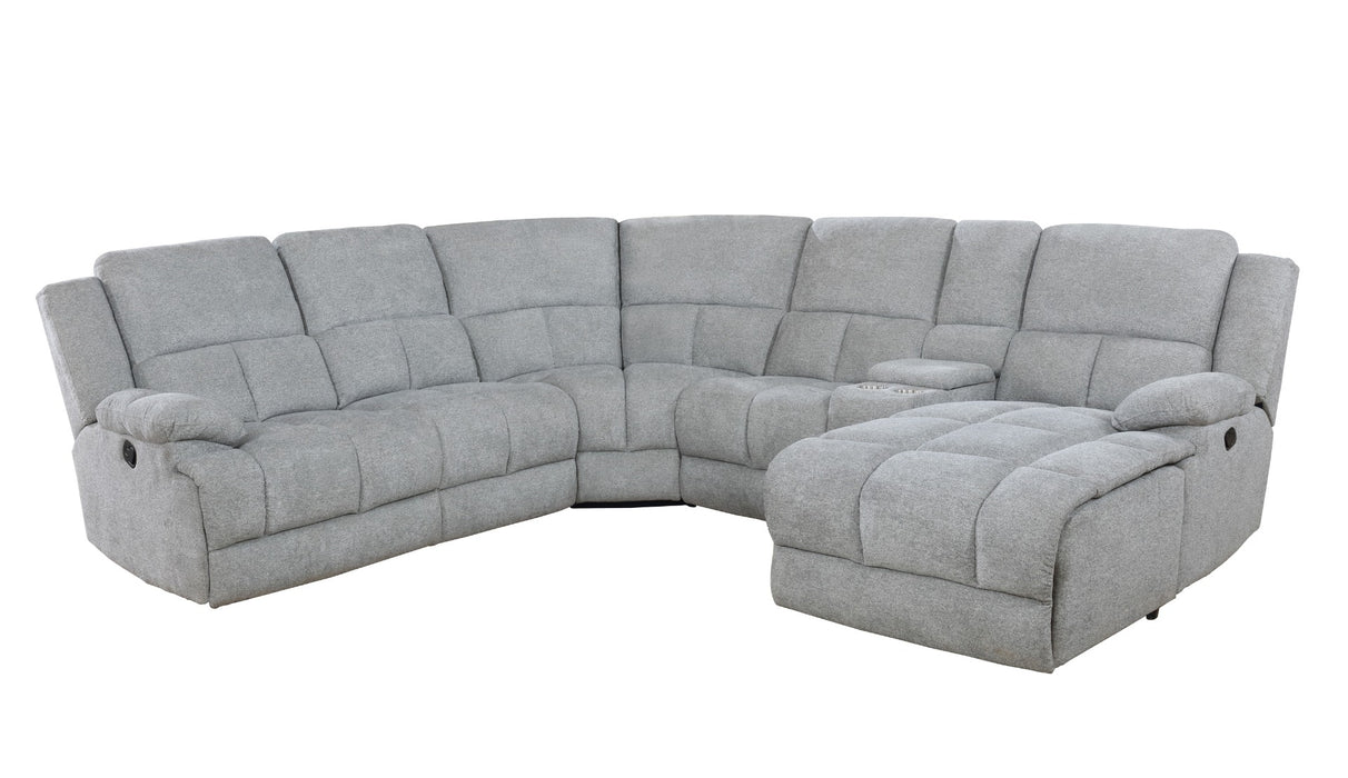 Coaster Furniture - Belize 6-Piece Pillow Top Arm Motion Sectional Grey - 602560 - GreatFurnitureDeal