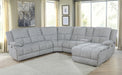 Coaster Furniture - Belize 6-Piece Pillow Top Arm Power Sectional Grey - 602560P - GreatFurnitureDeal