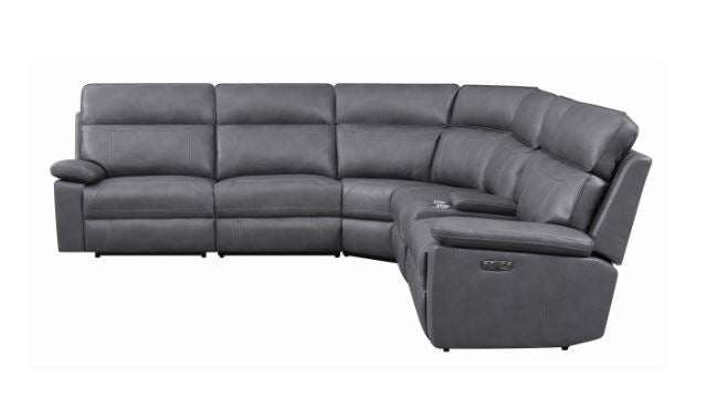 Coaster Furniture - Albany 6 Piece Power Headrest Sectional in Grey - 603270PP