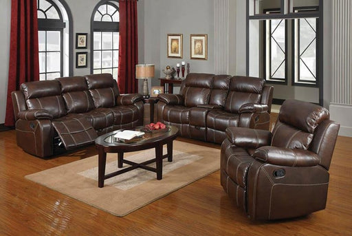 Coaster Furniture - Myleene 3 Piece Reclining Living Room Set in Chestnut - 603021-S3