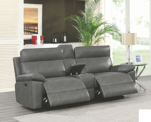 Coaster Furniture - Albany Gray Power Reclining Loveseat With Power Headrest - 603272PP - GreatFurnitureDeal