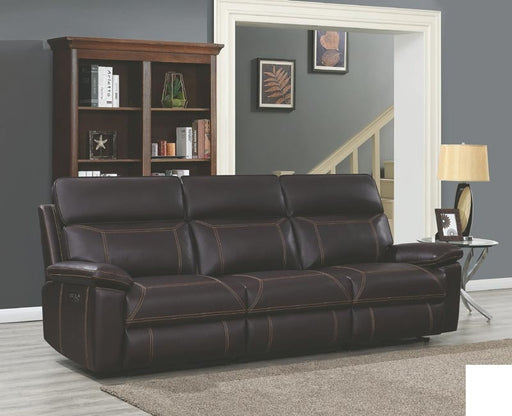 Coaster Furniture - Albany Brown Power Reclining Sofa With Power Headrest - 603291PP - GreatFurnitureDeal