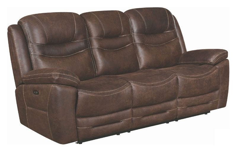 Coaster Furniture - Hemer Chocolate Power Reclining Sofa With Power Headrest - 603331PP