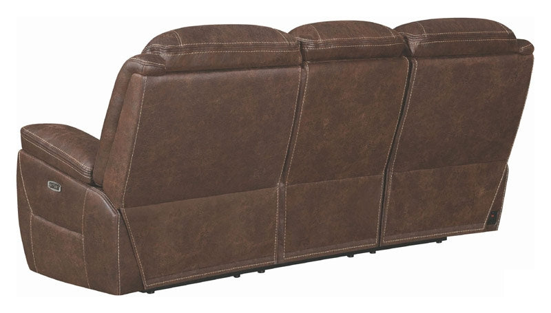 Coaster Furniture - Hemer Chocolate Power Reclining Sofa With Power Headrest - 603331PP
