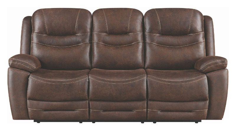 Coaster Furniture - Hemer Chocolate Power Reclining Sofa With Power Headrest - 603331PP - Front View