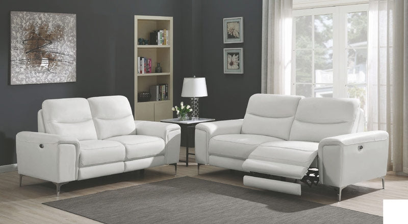 Coaster Furniture - Largo 2 Piece White Power Reclining Living Room Set - 603394P-S2