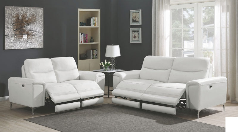 Coaster Furniture - Largo 3 Piece White Power Reclining Living Room Set - 603394P-S3 - GreatFurnitureDeal