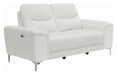 Coaster Furniture - Largo 3 Piece White Power Reclining Living Room Set - 603394P-S3 - Power Loveseat