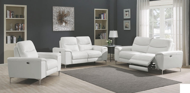 Coaster Furniture - Largo White Power Reclining Sofa - 603394P - Room View