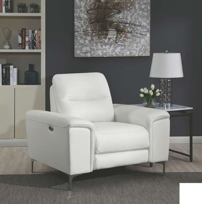Coaster Furniture - Largo White Power Reclining Recliner - 603396P - Room View