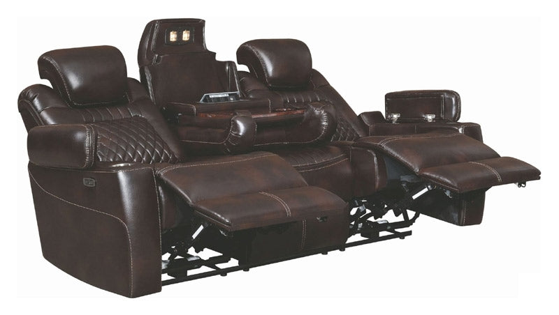 Coaster Furniture - Korbach Espresso Power Reclining Sofa With Power Headrest - 603411PP