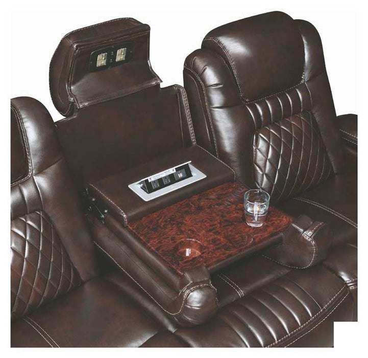 Coaster Furniture - Korbach Espresso Power Reclining Sofa With Power Headrest - 603411PP - GreatFurnitureDeal