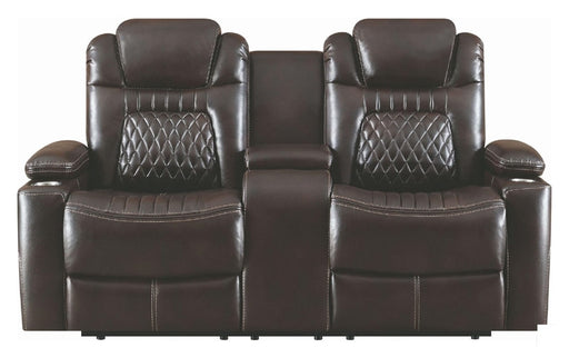 Coaster Furniture - Korbach Espresso Power Reclining Loveseat With Power Headrest - 603412PP - Front View