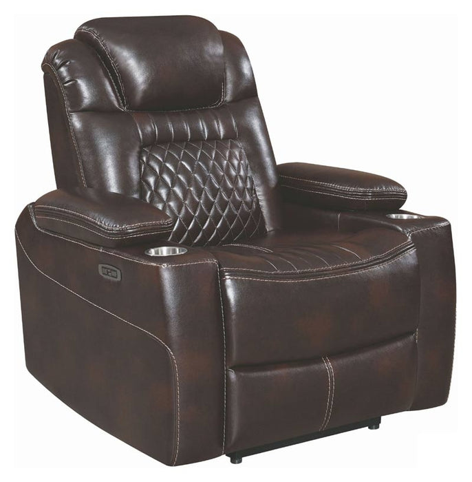 Coaster Furniture - Korbach 3 Piece Espresso Power Reclining Power Headrest Living Room Set - 603411PP-S3 - Power Recliner