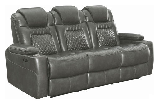 Coaster Furniture - Korbach Charcoal Power Reclining Sofa With Power Headrest - 603414PP - GreatFurnitureDeal