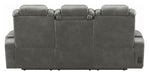 Coaster Furniture - Korbach Charcoal Power Reclining Sofa With Power Headrest - 603414PP - Back View