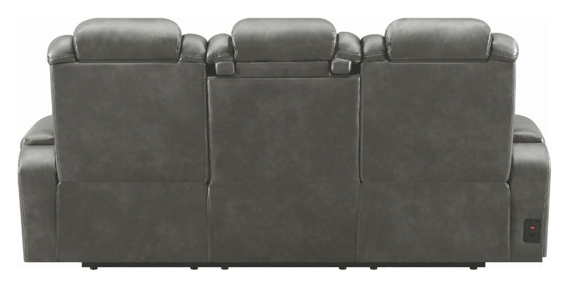 Coaster Furniture - Korbach Charcoal Power Reclining Sofa With Power Headrest - 603414PP - Back View