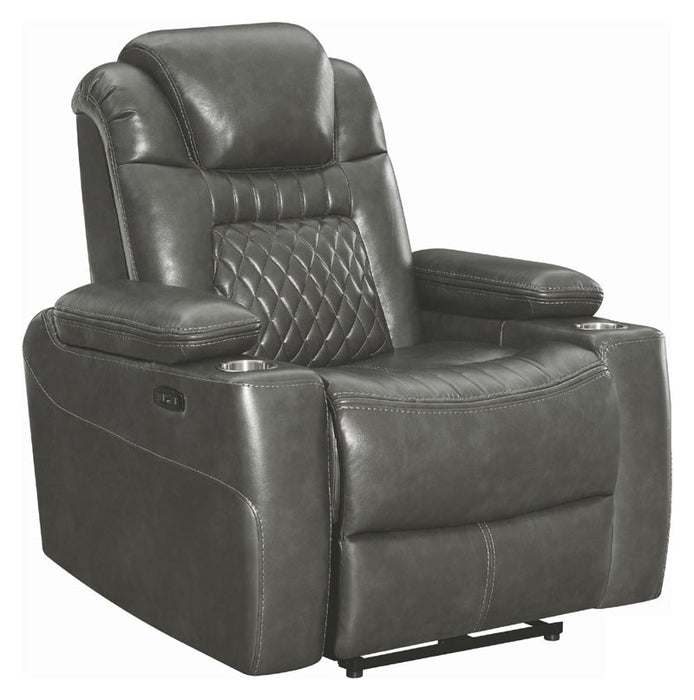 Coaster Furniture - Korbach 3 Piece Charcoal Power Reclining Power Headrest Living Room Set - 603414PP-S3 - Power Recliner