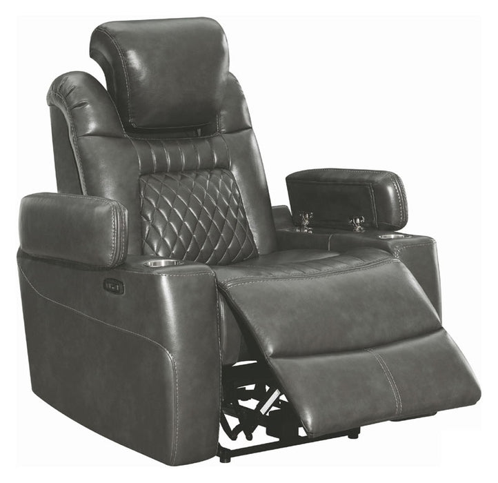 Coaster Furniture - Korbach 3 Piece Charcoal Power Reclining Power Headrest Living Room Set - 603414PP-S3 - GreatFurnitureDeal