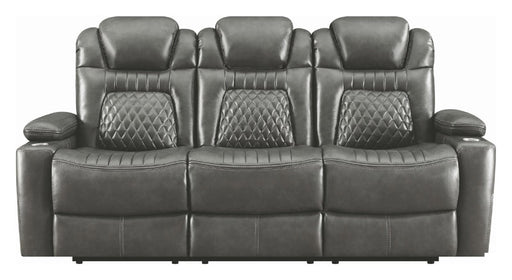 Coaster Furniture - Korbach Charcoal Power Reclining Sofa With Power Headrest - 603414PP - Front View
