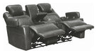 Coaster Furniture - Korbach Charcoal Power Reclining Loveseat With Power Headrest - 603415PP