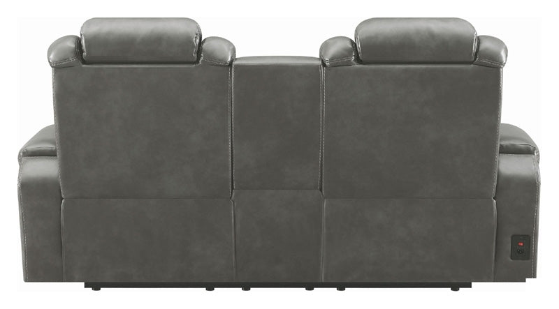 Coaster Furniture - Korbach Charcoal Power Reclining Loveseat With Power Headrest - 603415PP - Back View