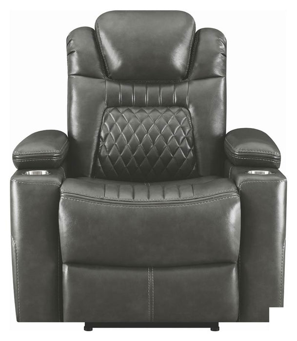 Coaster Furniture - Korbach Charcoal Power Recliner With Power Headrest - 603416PP - Front View