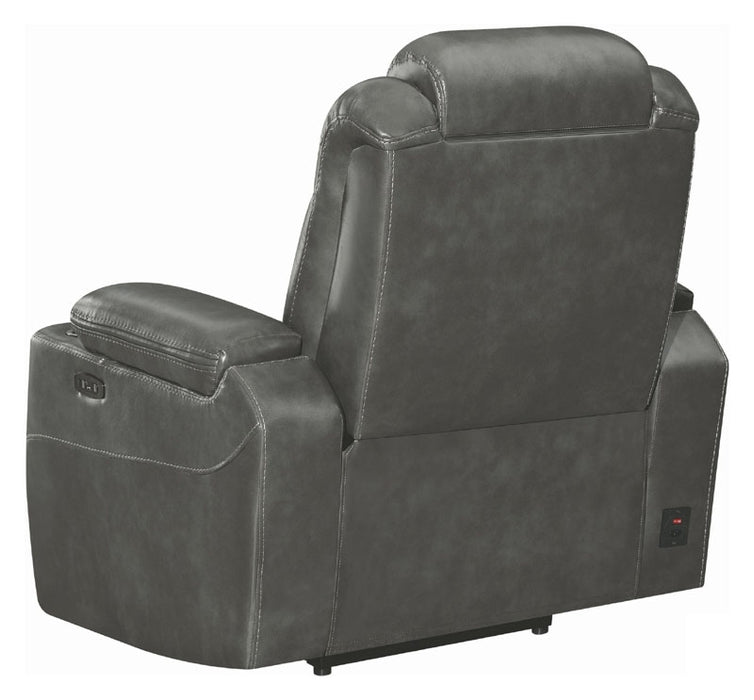 Coaster Furniture - Korbach Charcoal Power Recliner With Power Headrest - 603416PP