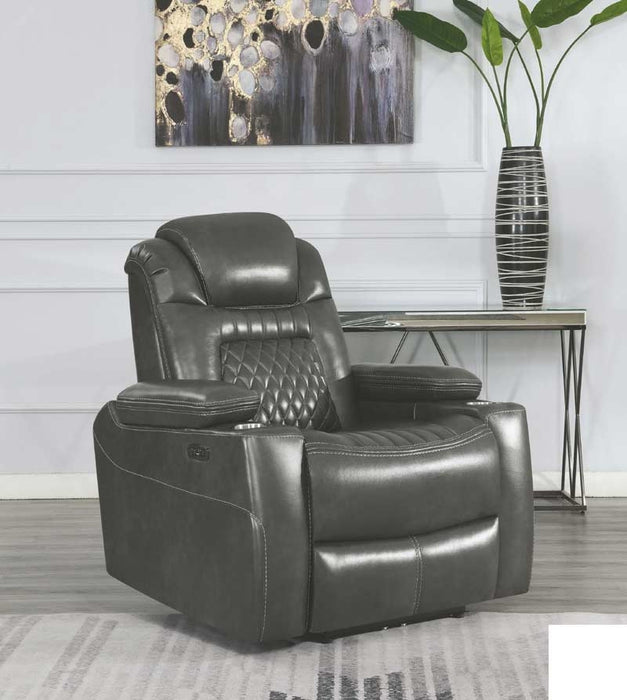Coaster Furniture - Korbach Charcoal Power Recliner With Power Headrest - 603416PP - Room View