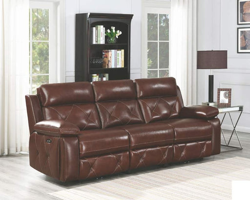 Coaster Furniture - Chester Chocolate Power Reclining Sofa With Power Headrest - 603441PP - GreatFurnitureDeal